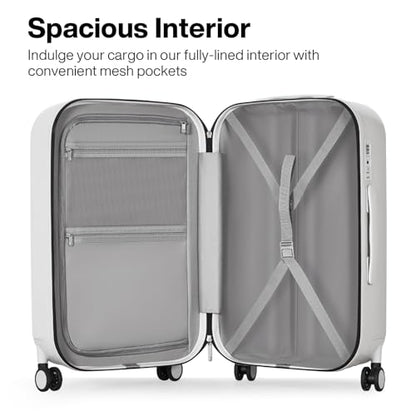 mixi 24 Inch Checked Luggage PC Hardshell Suitcases with Wheels for Travel Woman Men, Smoke White - color: Smoke White TSA2, size: 24-inch