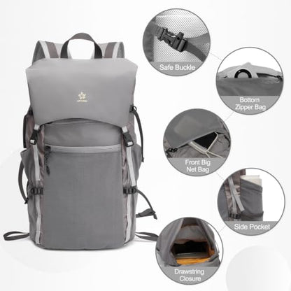 20L Hiking Backpack, Small Lightweight Daypack for Men Women,Grey - color: Grey