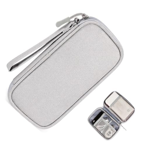 Slim Cable Organizer Bag, Single Layer Electronics Case, Gray