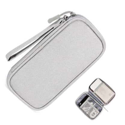 Slim Cable Organizer Bag, Single Layer Electronics Case, Gray