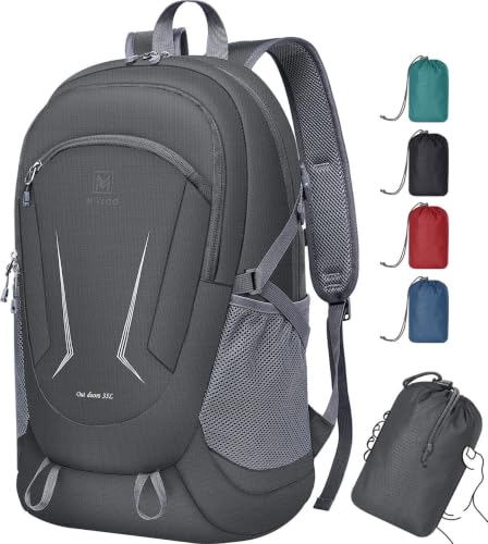 MIYCOO Ultralight Packable Backpack, 35L Waterproof Hiking Daypack - color: Grey