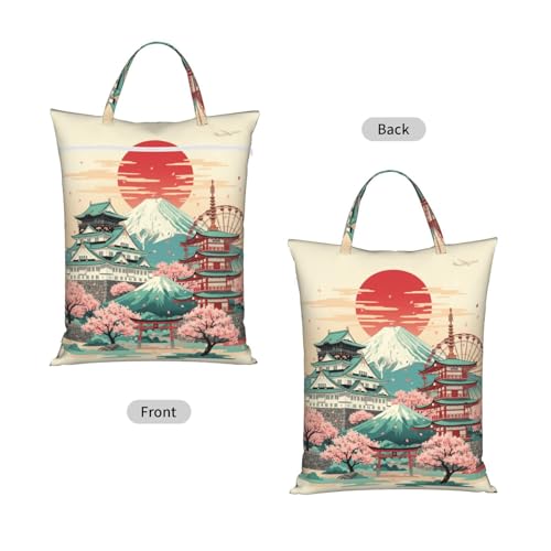 Fuji Mountain Travel Laundry Bag Washable Dirty Clothes Bag for Gym - color: Fuji Mountain