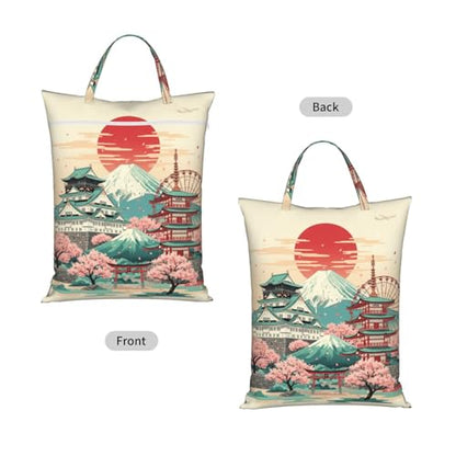 Fuji Mountain Travel Laundry Bag Washable Dirty Clothes Bag for Gym - color: Fuji Mountain