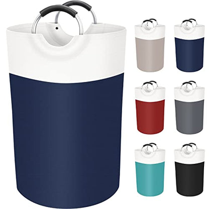 BlissTotes 75L Laundry Basket, Freestanding Collapsible Hamper, Blue - color: Blue, size: 75L