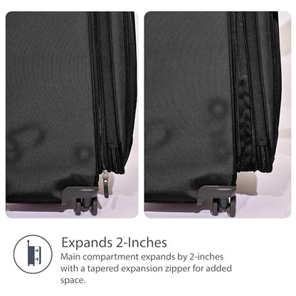 Travelpro Tourlite Softside 25" Expandable Luggage with 4 Spinner Wheels, Lightweight Suitcase, Checked Medium, Black - color: Black, size: Checked-Medium 25-Inch