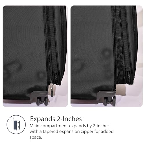 Travelpro Tourlite Softside 25" Expandable Luggage with 4 Spinner Wheels, Lightweight Suitcase, Checked Medium, Blue - color: Black, size: Checked-Medium 25-Inch