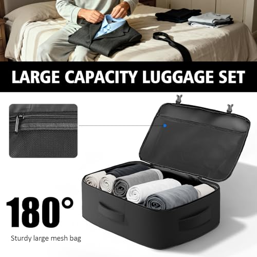 Travel Backpack for Men, 50L Expandable Large Carry On TSA Backpack, Black - color: Black