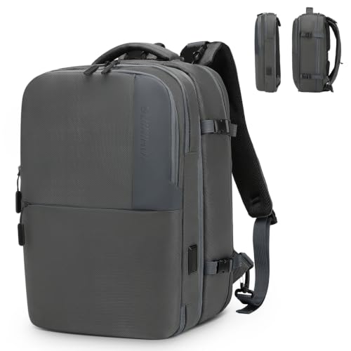 35L Expandable 2 in 1 Travel Backpack for 16 Inch Laptop Gray - color: Gray