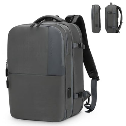 35L Expandable 2 in 1 Travel Backpack for 16 Inch Laptop Gray - color: Gray