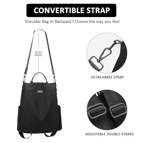 Large Travel Backpack for Women Waterproof Back Pack Black Shoulder Bag Fashion Backpack Purse Anti-Theft Daypack for College Work - color: Black