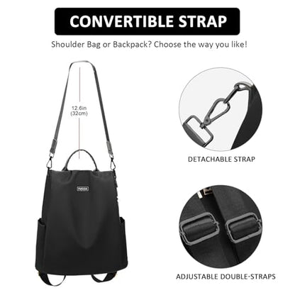 Large Travel Backpack for Women Waterproof Back Pack Black Shoulder Bag Fashion Backpack Purse Anti-Theft Daypack for College Work - color: Black