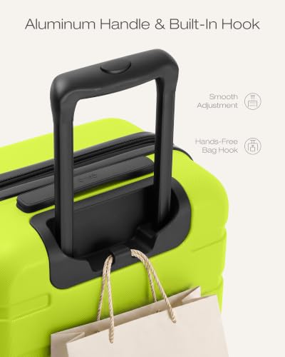 Coolife Luggage Set, 3 Piece Lightweight Durable Hardshell, Lime - color: Lime