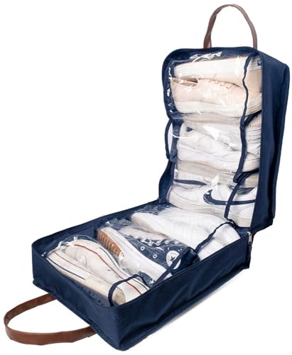 Shoe Bag for Travel, Portable Storage Organizer for Women and Men - color: Dark Blue