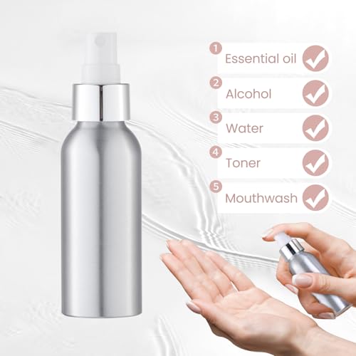 Lisapack 3.4 oz Metal Spray Bottle (3 Pack), Small Travel Aluminum Mister - size: 100ml