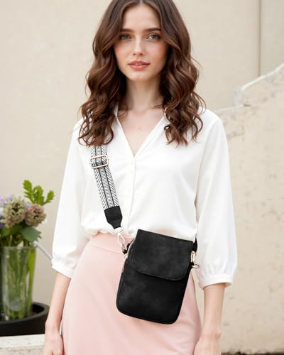 Fashion Small Crossbody Bags for Women Trendy Designer Cell Phone Purses - color: Black