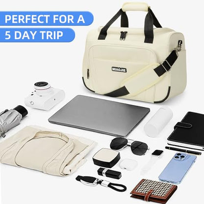 Underseat Carry On Luggage Bag, Lightweight Travel Tote Bag for Travel - color: Beige, size: 16IN