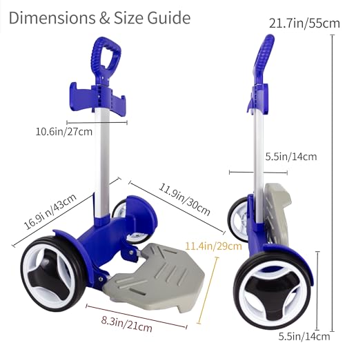 Rolling Backpack Cart, Folding Luggage Cart with Quiet Wheels - Blue - color: Royal Blue, size: Quiet Large Wheels