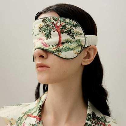 LILYSILK 1 pc 100% Silk Sleep Mask Blindfold Elastic Strap Soft and Comfortable Night Shade for Men Women Aries - color: Aries