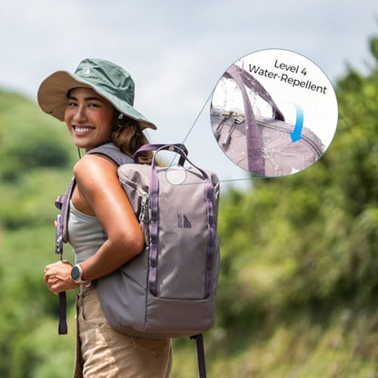 INUK Travel Laptop Backpack, 25L Recycled Waterproof Light Daypack - color: Misty Purple