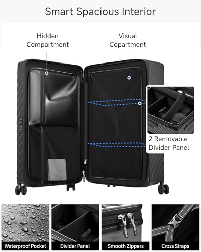 LUGGEX 28 Inch Trunk Luggage with Spinner Wheels, Blue - color: Blue, size: Trunk-Large 28-Inch