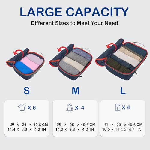 Cipway Compression Packing Cubes for Travel (3 Piece,Blue) - color: Blue, size: 3PCS