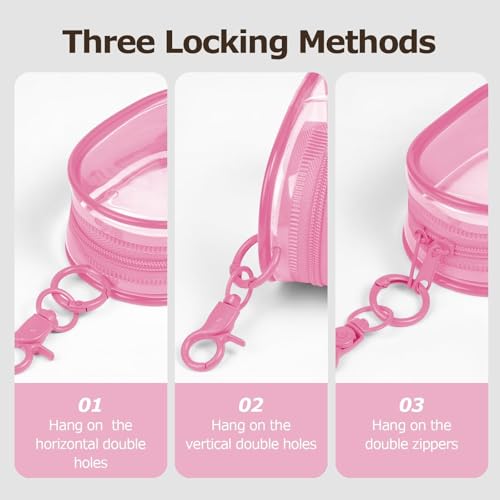 Linsaner 1 Pack Transparent Tech Pouch Storage Bag, Pink - color: B1-Pink