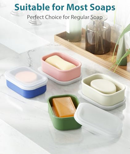 Quatish Compact Leakproof Travel Soap Case, Bar Soap Holder Travel, Blue - color: Blue, size: Regular