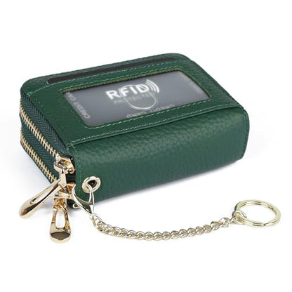 imeetu RFID Credit Card Holder, Small Card Wallet Women, Leather Card Case - color: Max - Green, size: Max