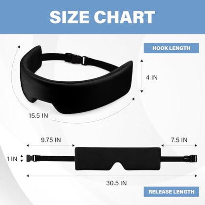 SPRING SEAON Airplane Eye Mask Head Holder, Double-Sided Sleep Support Soft - color: Black