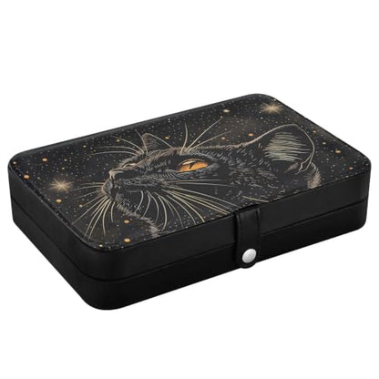 senya Leather Jewelry Box Starry Black Cat Ring Storage - color: Cat 2
