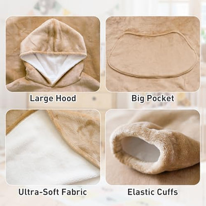 Moinlizy Oversized Wearable Blanket Hoodie for Women Men - color: Khaki