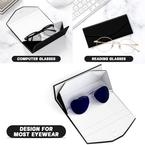 Sunglasses Case, Foldable Glasses Case, Magnetic Hard Shell Folding Holder - color: Z-black, style: 1 Pcs
