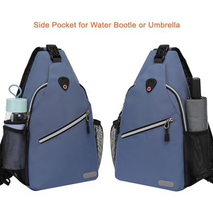 MOSISO Small Sling Bag for Men, Crossbody Shoulder Chest Daypack Bag - color: Haze Blue