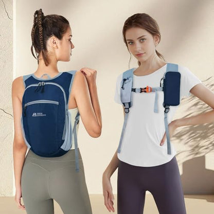 Small Hiking Backpack Packable Lightweight for Women Men - color: Navy Blue, size: 10L