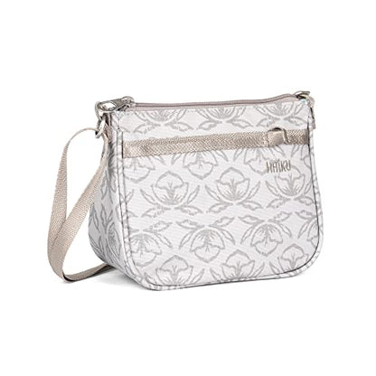 Haiku Lark RFID Blocking Zippered Crossbody Travel Bag - color: Geo Tulip Print