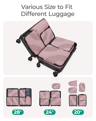 BAGSMART Compression Packing Cubes for Travel - color: Mist Purple, size: Set of 6
