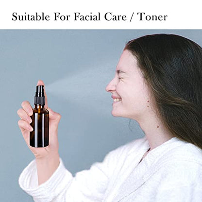2oz Amber Glass Spray Bottles for Essential Oils, Set of 18