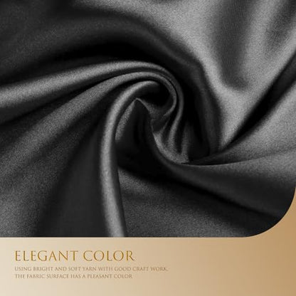 Univivi Satin Garment Bags for Hanging Clothes, Black, 60 Inch, 2 Pack - color: Black, size: 24"X60"-2pcs (Garment Bag)