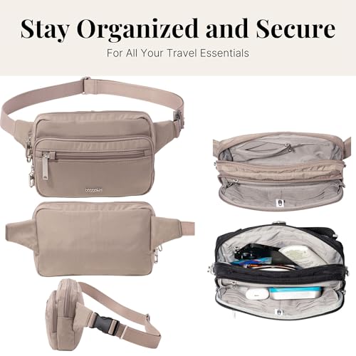 Baggallini Securtex Anti-Theft Belt Bag - color: Moonrock