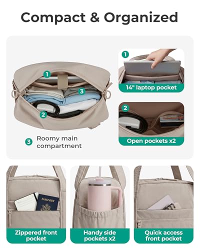 BAGSMART Expandable Personal Item Travel Bag, 2 Set Duffel Bag for Women - color: Pink