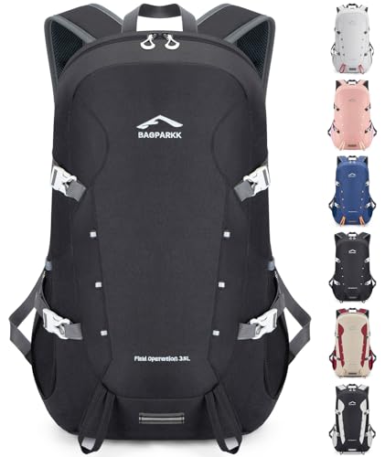 BAGPARKK 35L Ultra Lightweight Foldable Packable Hiking Backpack - color: Black（35l）