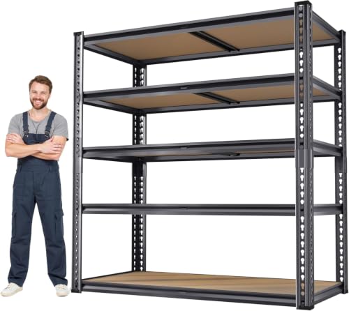 CypBed Storage Shelves, 5 Tier,2425LBS 40" W × 20" D × 72" H, Black - size: 72" H x 40" W x 20"D