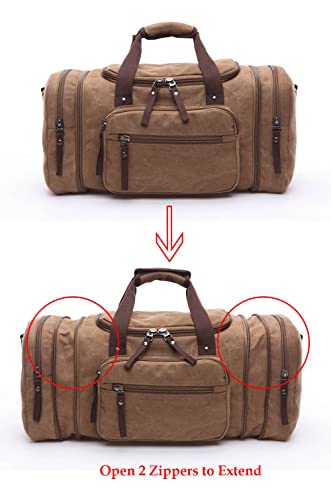 Duffle Bag for Travel, Large Canvas Duffel Bag for Travelling Overnight Weekender Bag Carry On Bag for Men Women Green - color: Green