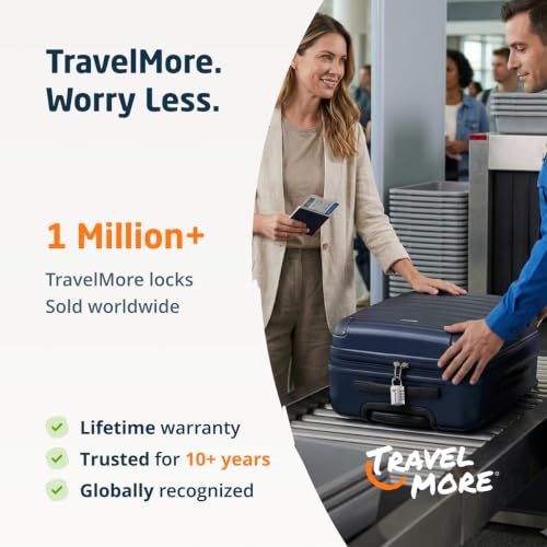 TravelMore 수하물 자물쇠 TSA 승인, 4자리 여행용 콤비네이션 자물쇠 - color: 실버, size: 3개