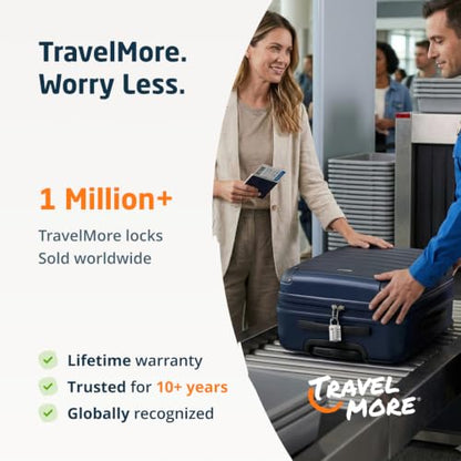 TravelMore 수하물 자물쇠 TSA 승인, 4자리 여행용 콤비네이션 자물쇠 - color: 실버, size: 3개