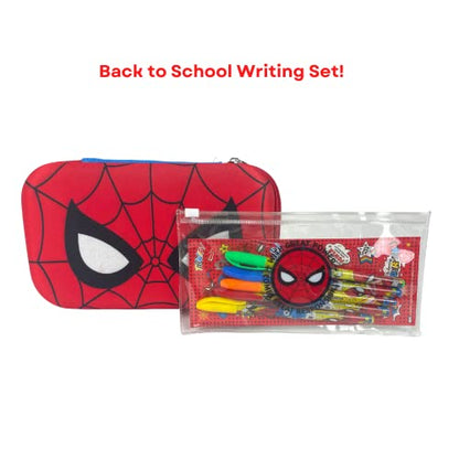 Innovative Designs Marvel Avengers Spiderman Pencil Case Set with Stickers and Gel Pens for Kids, Molded with Zip Closure, Red - style: Spiderman - Red