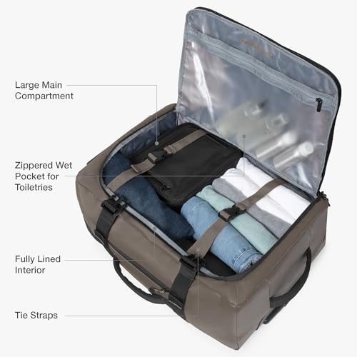 Traveler's Choice Softside Upright Wheeled Duffel Bag - color: Dark Brown