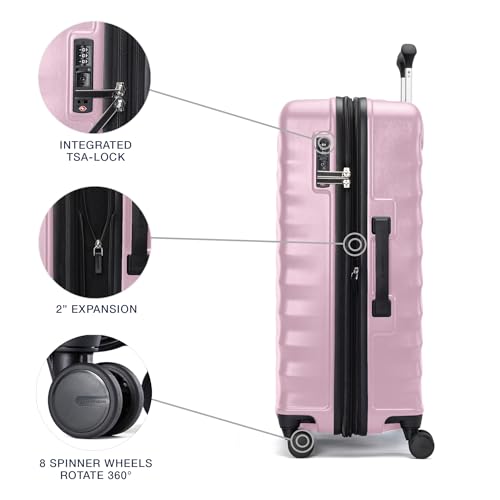 Travelpro Maxlite Air V2 Hardside Expandable Checked, Pink, 25-Inch - color: Pink, size: Checked Medium 25-Inch