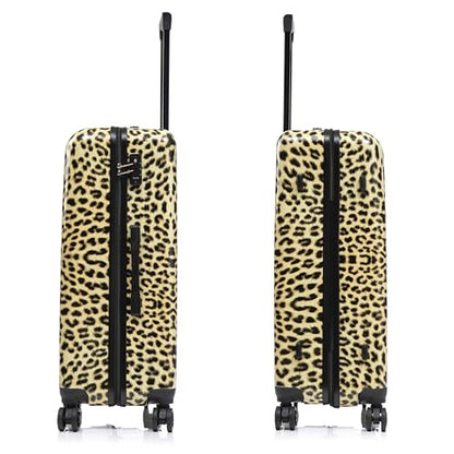 InUSA Cheetah Print Luggage with Spinner Wheels | Durable Lightweight Hardside Suitcase | Travel Bag with Handle and Trolley | (20in, 24in, 28in) 3 Piece Set - color: Cheetah, size: 3 Piece Set (20/24/28)