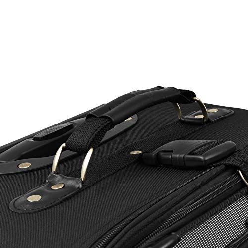 U.S. Traveler New Yorker Lightweight Expandable Rolling Luggage, Black, 4-Piece Set - color: Black, size: 4-Piece Set (15/21/25/29)